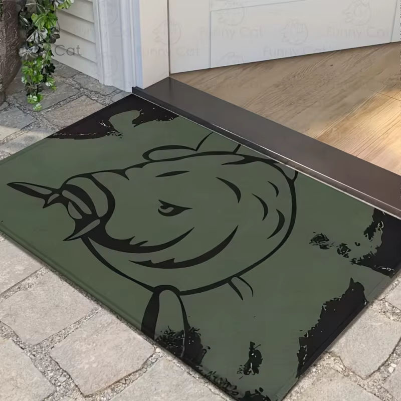 VIKAMA Bodenmatte mit Lachs-Fischmuster in Grün, Rechteckige Schmutzfangmatte für Eingang, Veranda und Terrasse, B/T: 60 x 40 cm - Bild 3