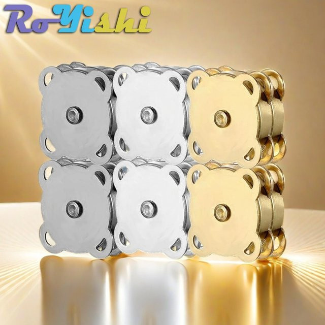 Magnetische Druckknopfverschlüsse für Handtaschen und Geldbörsen in Silber und Bronze, 14/18mm Mini-Adsorptionsschnallen für DIY-Handwerk aus Metall - Bild 1