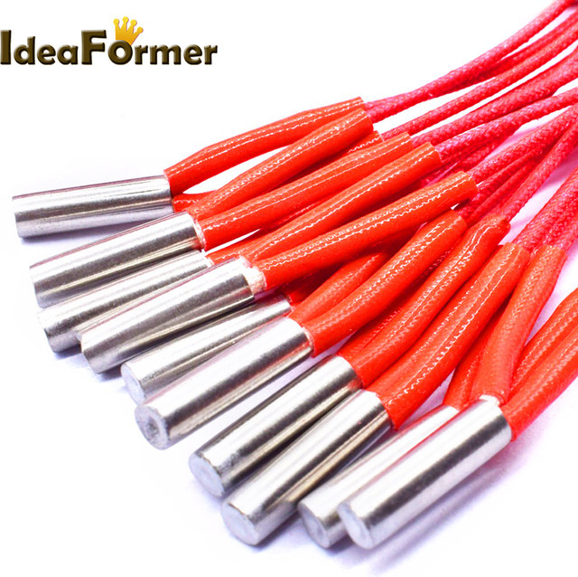 IdeaFormer 10er Set Heizpatronen für 3D-Drucker, 40W, 6 x 20 mm, 12V/24V, Rot - Bild 1