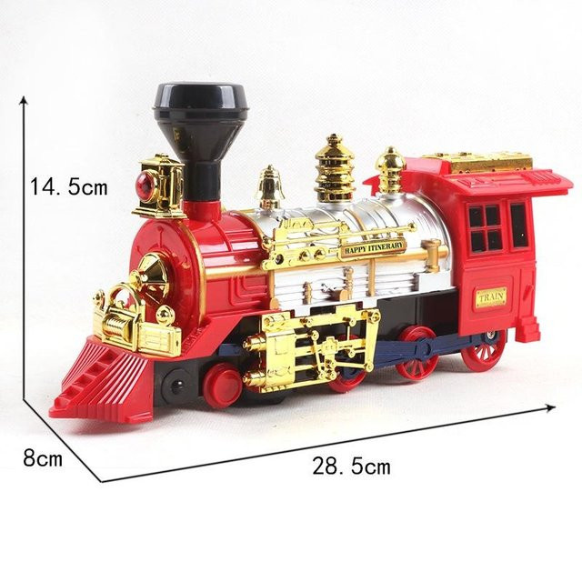 Fashnics Spielzeuglokomotive, elektrische Dampflokomotive mit Rauch, Licht & Geräusch, rot, ab 6 Jahren - Bild 1