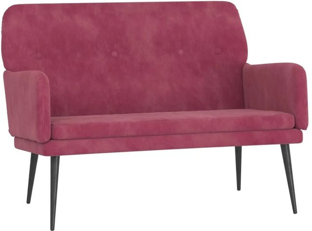 vidaXL Sitzbank aus Samt in Weinrot mit Armlehnen B/T/H: 108 x 79 x 79 cm - Bild 1
