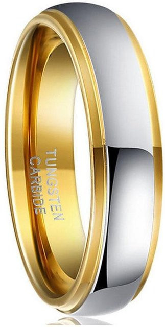 Wolframkarbidring Gold, 6 mm, Herren - Bild 1