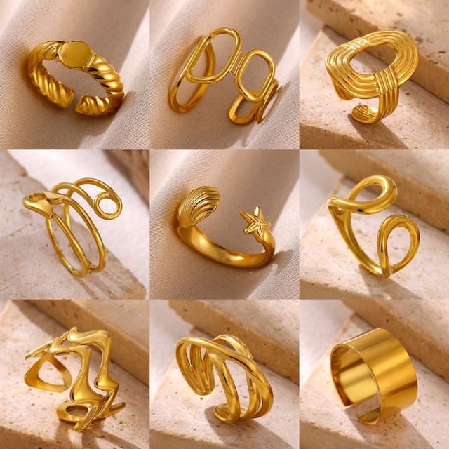 ETCAVCE Hohlring Edelstahl, Gold, Damen - Bild 1