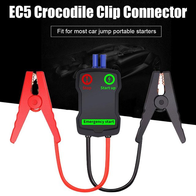 Jumper Kabel mit EC5 Stecker und Krokodilklemmen in Rot für die Auto-Starthilfe mit USB-C Anschluss - Bild 1