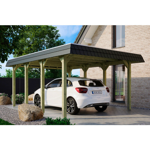 Skan Holz Carport Spessart mit Walmdach in Grün, B/T: 396 x 589 cm, Höhe: 244 cm - Bild 4