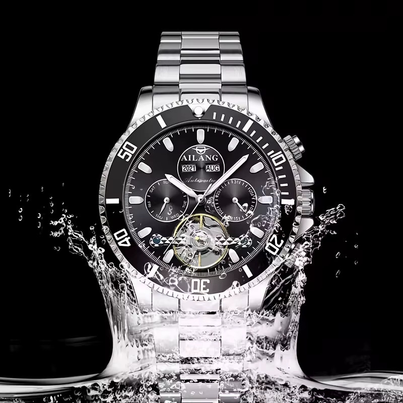 AILANG Taucheruhr Automatik, Edelstahl, Schwarz, Herren - Bild 3