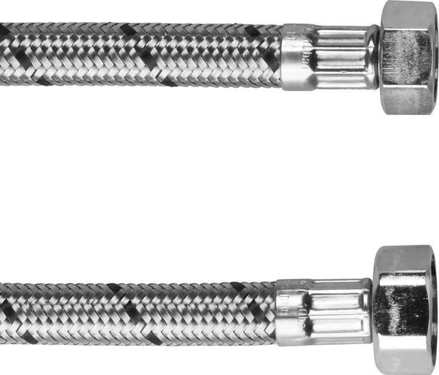 FLEXO Hygiene-Anschlussschlauch in Silber, Länge: 300 mm, Anschlüsse: 3/8 Zoll x 1/2 Zoll - Bild 1