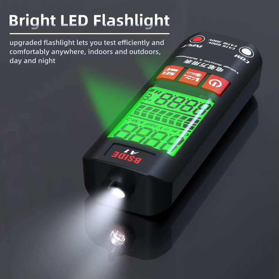 Bside Smart Digitales Multimeter mit NCV Voltmeter und automatischem Spannungsprüfer in Schwarz - Bild 6