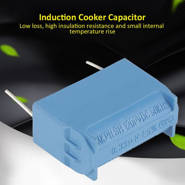 Qiilu Radialkondensator für Induktionsherde, Blau, 0,33 uF, 630 V AC - Bild 1