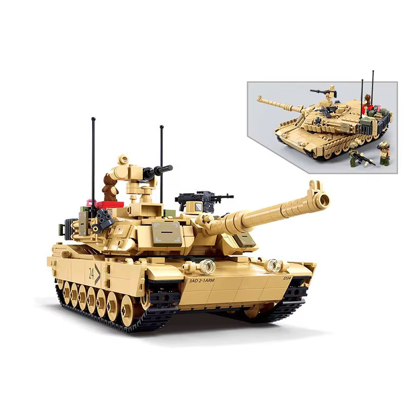 Sluban Red Alert Abrams Tank, Gepanzertes Fahrzeug, Bausteine - Bild 2