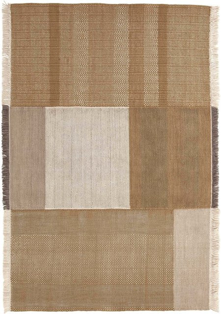 Nanimarquina Tres Outdoor Teppich mit Streifenmuster in Gelb und Beige aus Jute und Polyester für Garten, Terrasse und Balkon - Bild 1