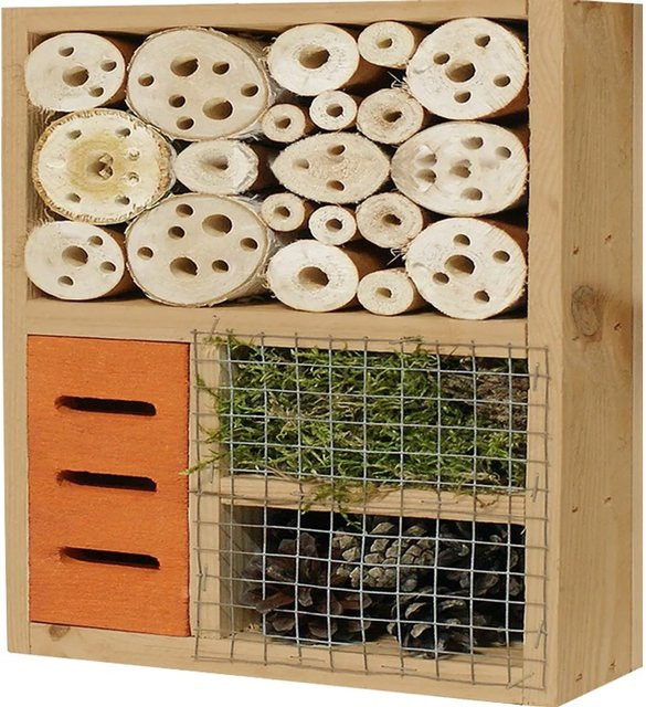 T & J Insektenhaus Labo-3D aus Weidengeflecht, Braun, B/T/H: 36 x 36 x 12 cm - Bild 1