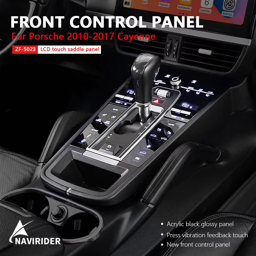 NAVIRIDER LCD Touch Sattel Panel Upgrade Kit für Porsche Cayenne 2010-2017, Zentrale Konsole Front Control Panel, Schwarz - Bild 2