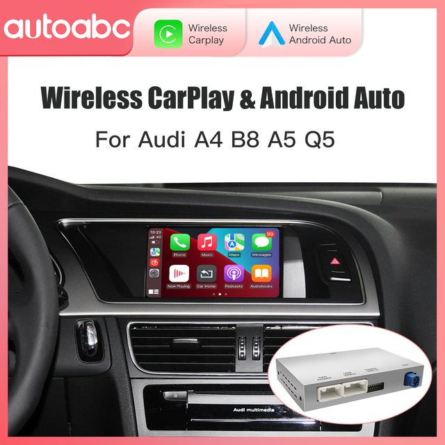 AUTOABC Drahtloser CarPlay und Android Auto Interface Adapter für Audi A4 B8, A5 und Q5 (2009-2016) mit Bluetooth und GPS für MMI 3G Version - Bild 1