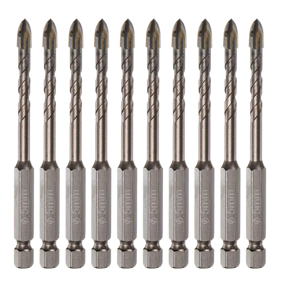 UXCELL Mauerwerkbohrer Set aus Titan, 10 Stück, Farbe Silber, Durchmesser: 3 mm, 4 mm, 5 mm, 6 mm, 7 mm, 8 mm, mit Sechskantschaft für Beton - Bild 4