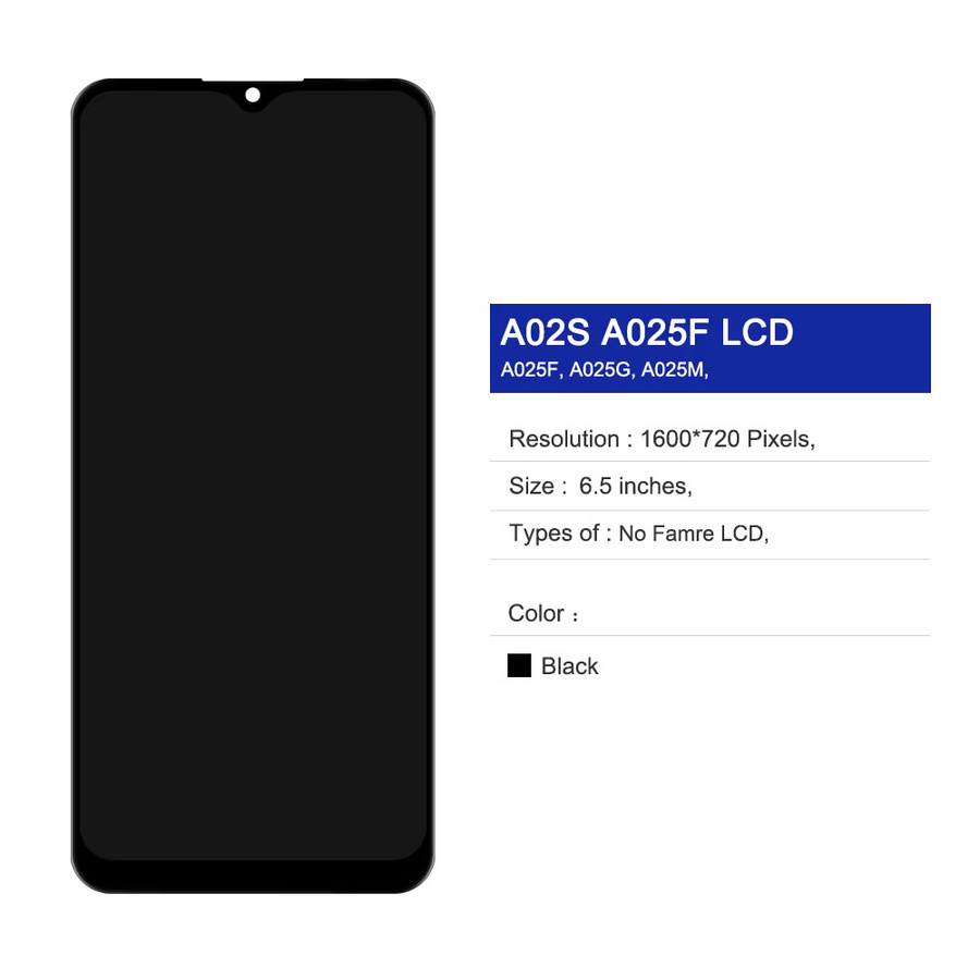 Samsung LCD Display Touchscreen Ersatz mit Rahmen für A02s A025M A025F/DS A025G/DS in Schwarz, 6,5 Zoll - Bild 3