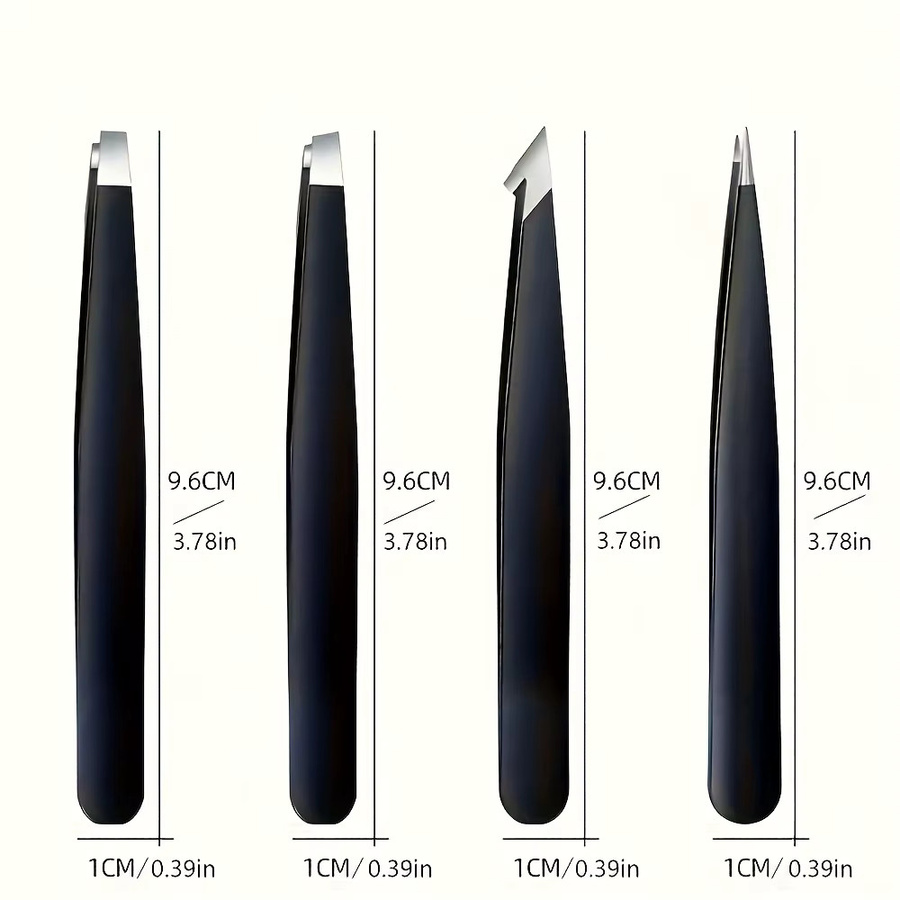 Ouriner Augenbrauenpinzette Set, 4-teilig, Edelstahl, Unisex - Bild 4