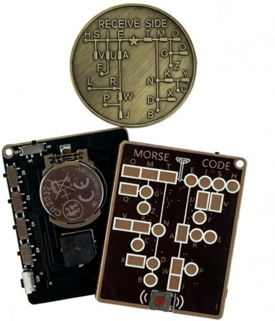 PKFC Morsecode-Übungskarte im Taschenformat als tragbares Verschlüsselungs-Übungsgerät und leichter Morsecode-Übtrainer - Bild 1