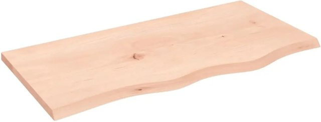 vidaXL Waschtischplatte aus Eichenholz Unbehandelt Braun B/T/H: 80 x 40 x 2 cm - Bild 1