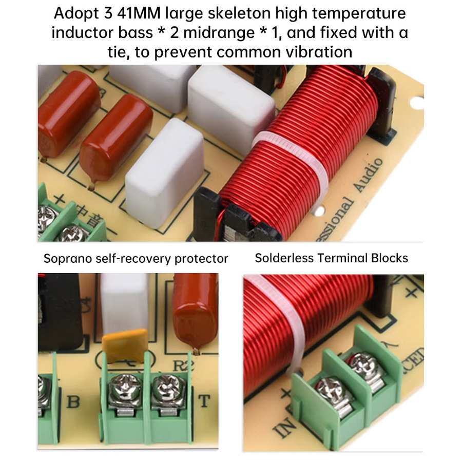 Gaqqee 120 W Vier-Wege-Crossover DIY-Modul für Heimlautsprecher-Upgrades, Multicolor - Bild 2