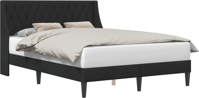 vidaXL Bettrahmen mit Kopfteil aus Samt in Schwarz B/T/H: 120 x 190 x 124 cm - Bild 1