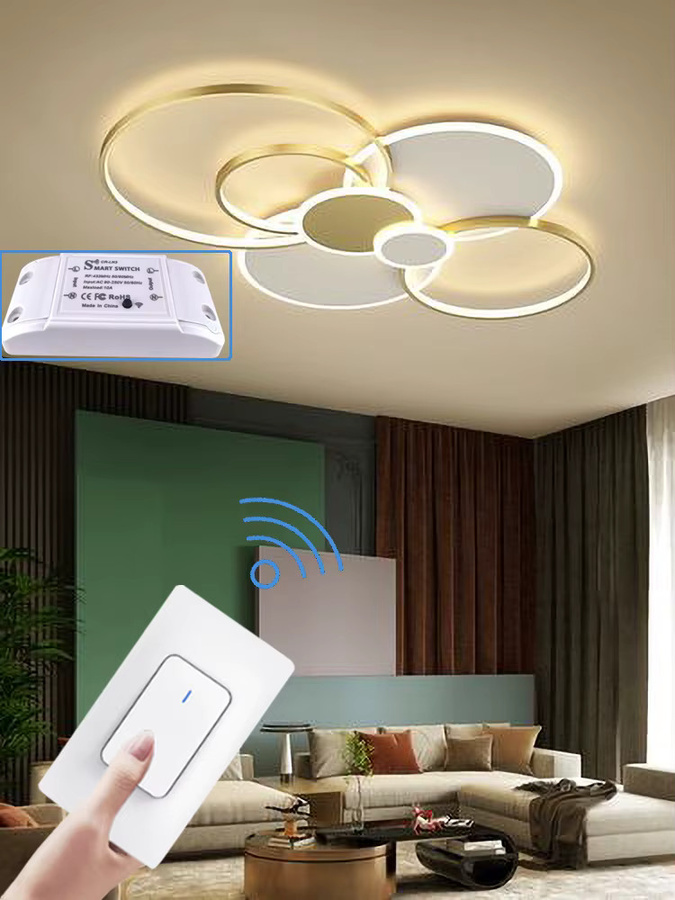 ColoRock RF433 Drahtloser Schalter mit eigener Stromversorgung, batterielose Fernbedienungstaste als Wandlichtschalter in Beige oder Weiß - Bild 2