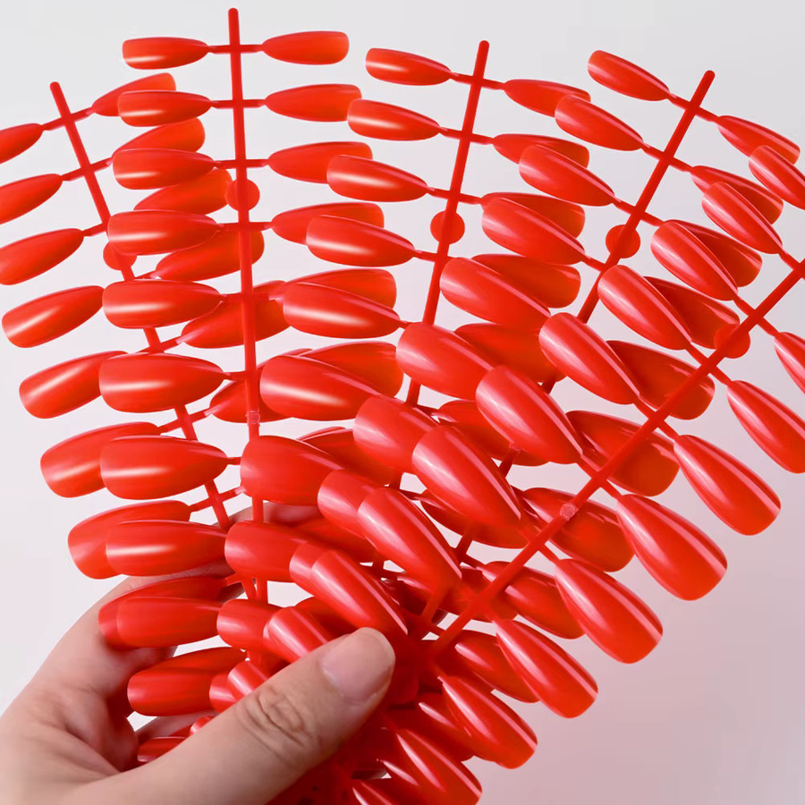 MAFANAILS Kunstnägel zum Aufdrücken, rot/weiß, glänzend, 120 Stück, Damen - Bild 2