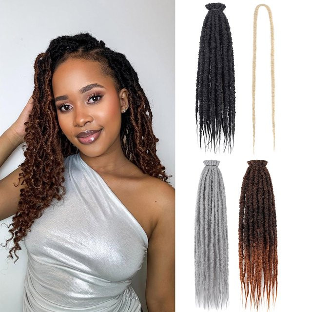 jeedou Haarverlängerung Afro Kinky Curly Marley Twist, Schwarz, 24 Zoll, 10 Stück, Damen - Bild 1