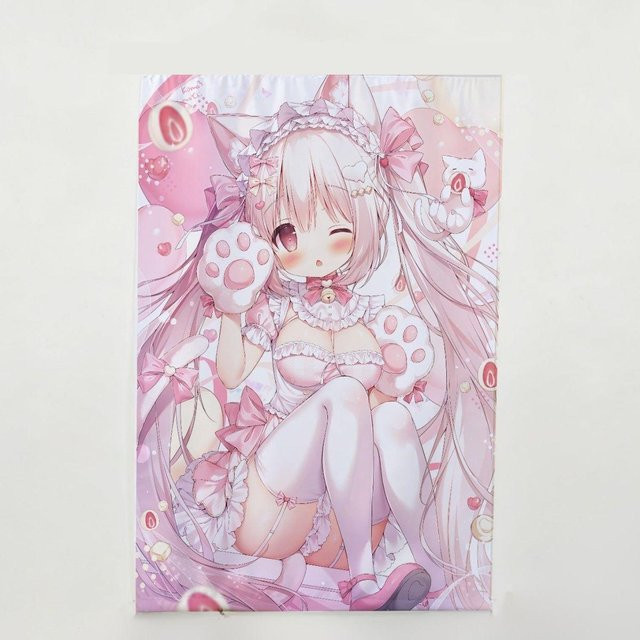 JMG Household Supplies Wandteppich im Retro-Stil mit Anime-Motiv, Rosa, B/H: 60 x 90 cm - Bild 1