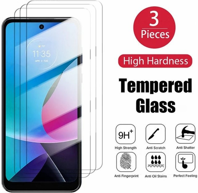 3er-Set gehärtetes Glas Displayschutz für Motorola Moto G22 G32 G42 G52 G82 G62 5G G72 G30 G20 in Transparent - Bild 1