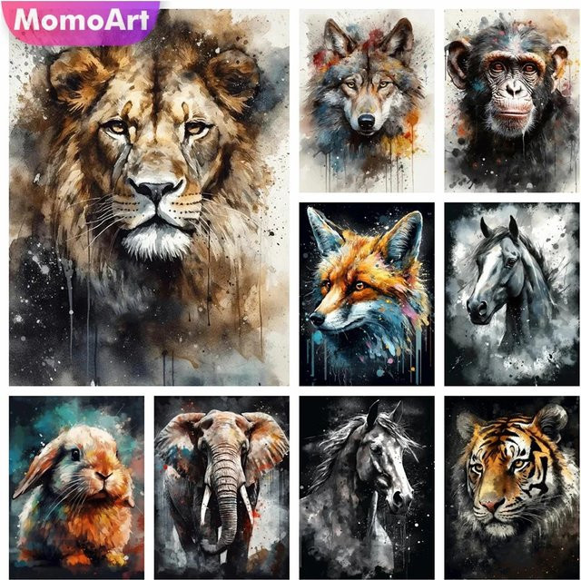 MomoArt 5D DIY Diamantmosaik Set mit Tier-Motiven als runde Wanddekoration in Multicolour - Bild 1