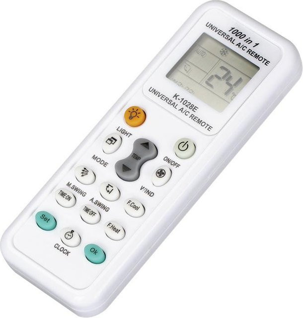 Worypoer Universal K-1028E Klimaanlagen Fernbedienung mit LCD-Display, 1000 in 1 Controller, Weiß - Bild 1