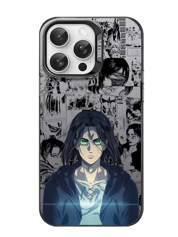 Handyhülle Attack on Titan Eren Yeager für iPhone 11 bis 17 Pro Max Designer Matt Laser Aurora in Weiß und Multicolour - Bild 3