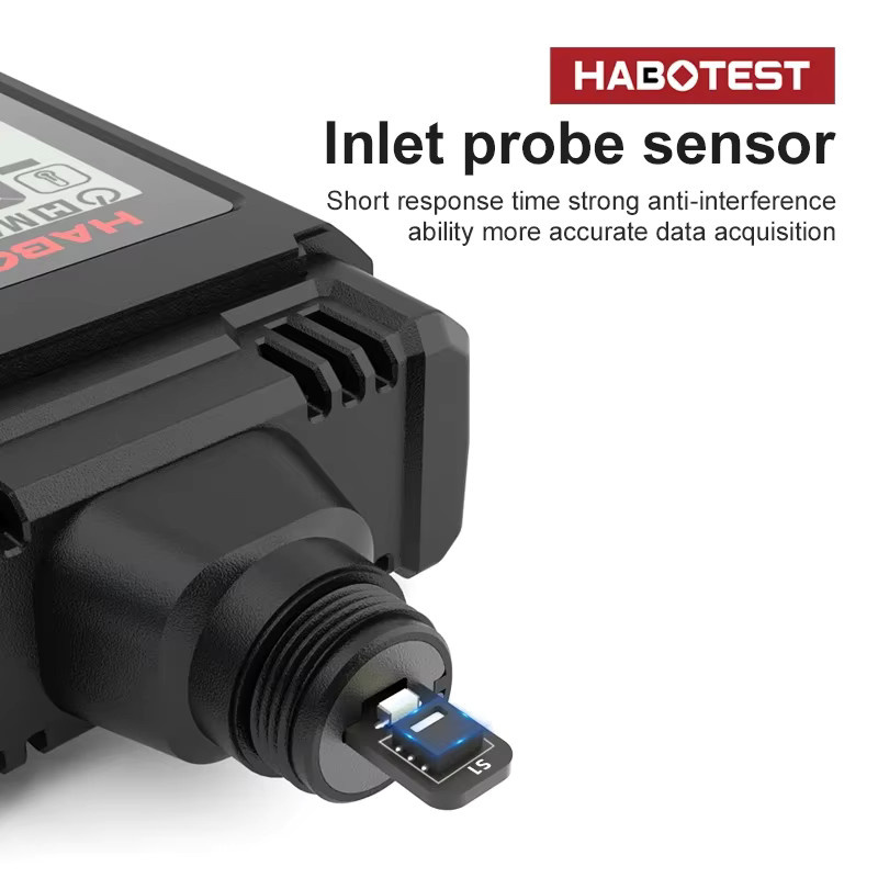 HABOTEST HT607 Digitales Psychrometer Thermometer Hygrometer mit Hintergrundbeleuchtung in Schwarz zur Messung von Temperatur, Luftfeuchtigkeit und Taupunkt - Bild 3