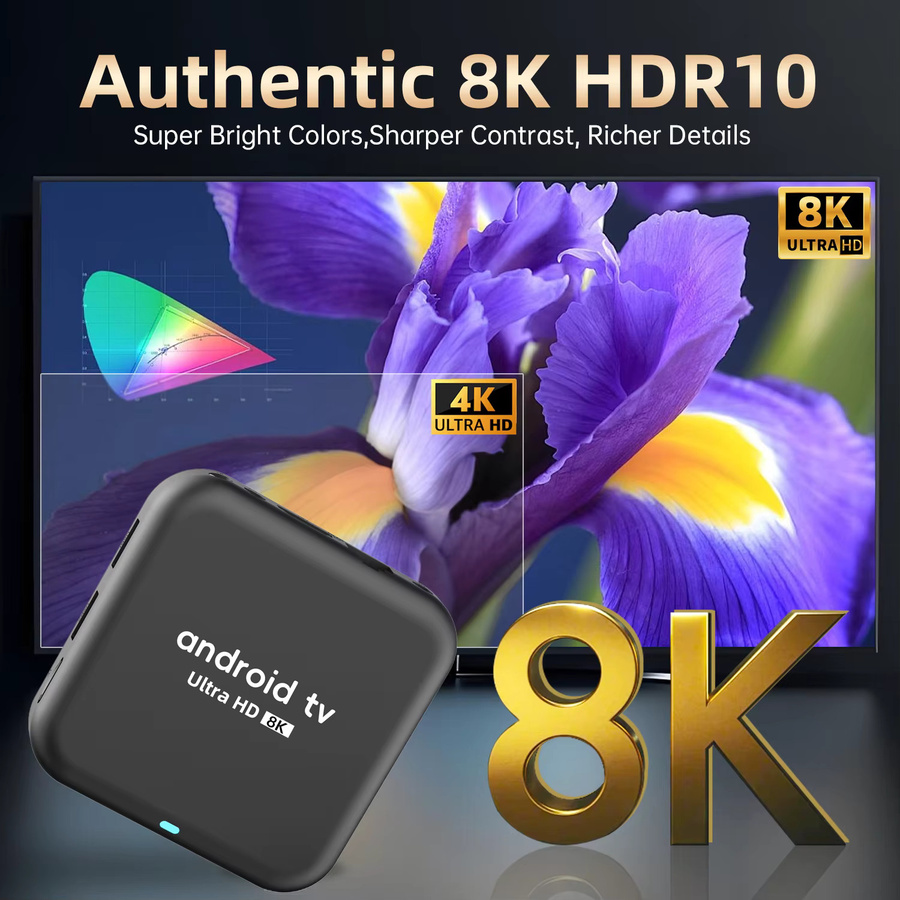 BLKJ Smart TV Box Q18 Streaming-Media-Player mit Android 16, Quad-Core Cortex A53, Schwarz - Bild 3