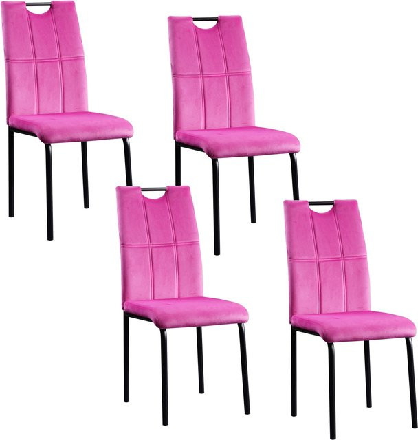 HTI-Living Stuhl Denton in Pink mit Samtbezug für dein Esszimmer - Bild 1