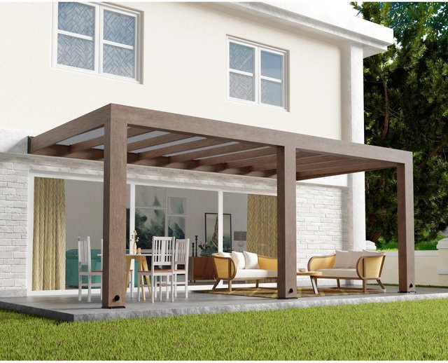 Palram Canopia Terrassenüberdachung Helsinki in Braun mit Polycarbonat-Dach, Heat Block Technology und integrierten Dachrinnen, B: 600 cm, T: 294 cm - Bild 1