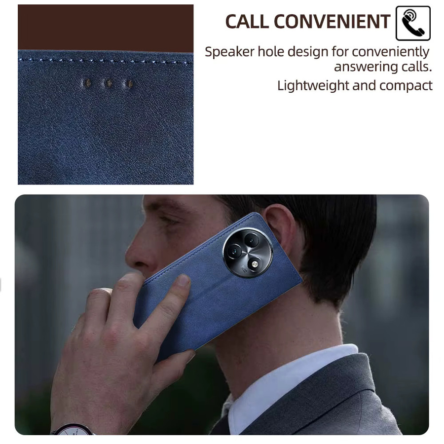 Leder Vollschutzhülle für Itel A50 A50C S24 RS4 P65 P55 Plus Magnetische Flip Wallet Case Book Style Handytasche mit Kartenhalter in Schwarz und Blau - Bild 6