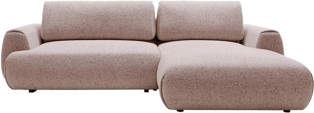 Vente-unique Schlafsofa Monelia Ecksofa in Violett und Rosa aus meliertem Stoff mit Schlaffunktion, Breite: 270 cm - Bild 1