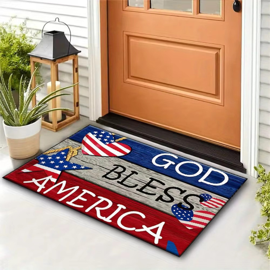 VIKAMA Eingangsmatte mit amerikanischer Flagge, rutschfeste Willkommens-Fußmatte in Multicolour, B/T: 60 x 40 cm - Bild 2