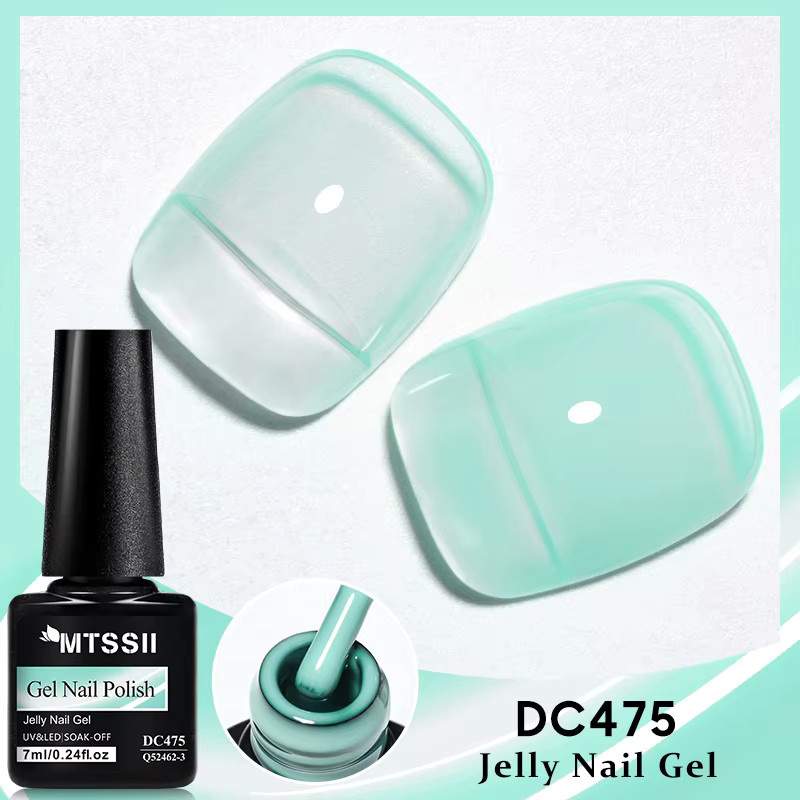 Mtssii Macaron Jelly Clear Nude Gel Nagellack Set, 6-teilig, Rosa, Transparent - Bild 3