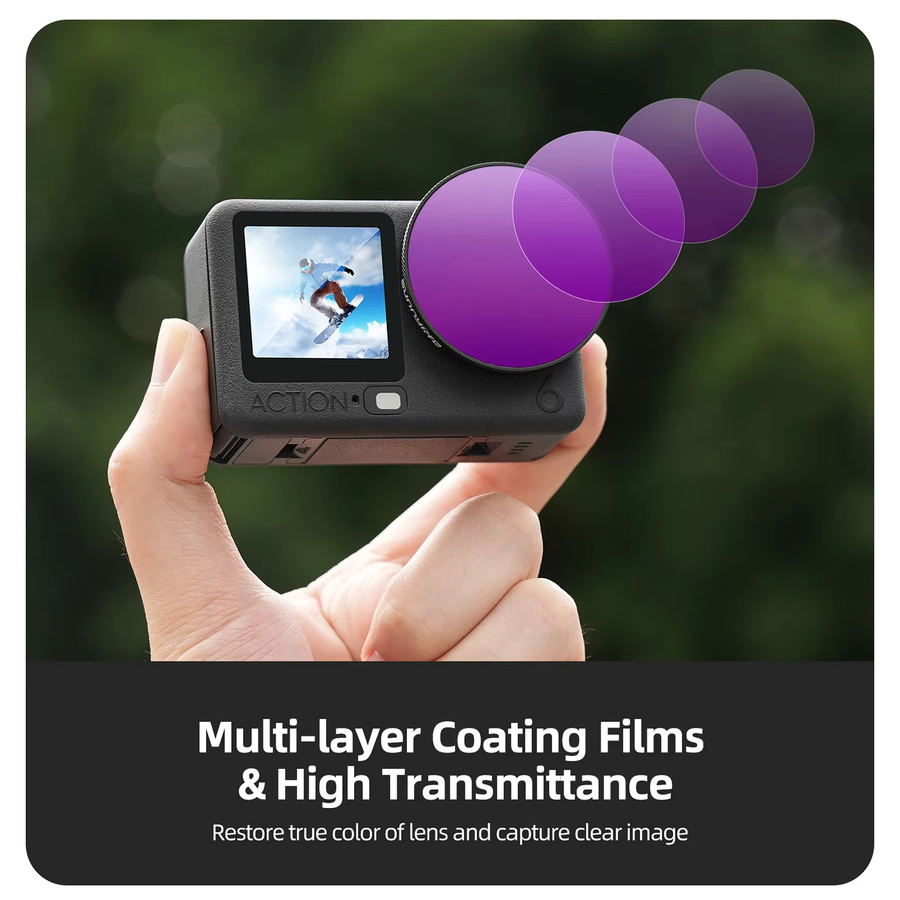 DJI Objektivfilter-Set für Osmo Action 6 mit UV, CPL und ND Filtern aus optischem Glas - Bild 2