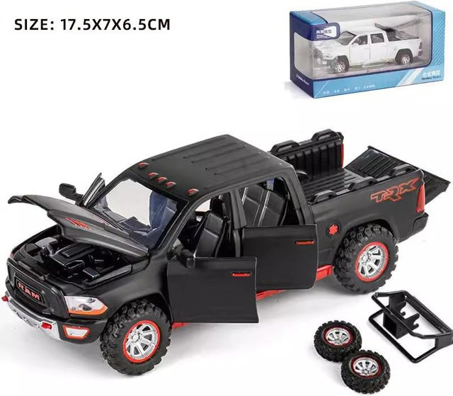 Linyi toy car Ram Pickup Simulation, Metall Auto Modell, 1:32, mit Sound und Licht, ab 14 Jahren - Bild 1