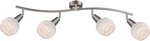Globo Lighting Deckenleuchte Elliott in Nickelfarben mit grauem Glas und inklusive Leuchtmittel, Breite: 30 cm - Bild 3