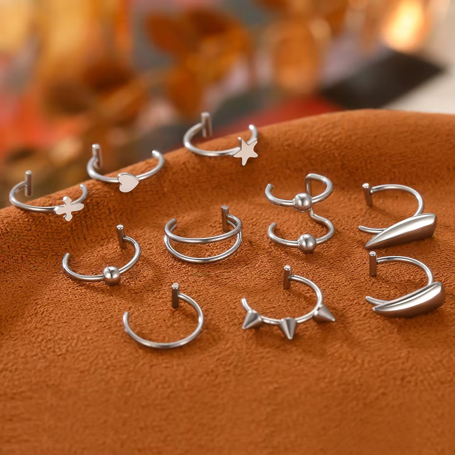Xpircn Nasenring Hoop, Edelstahl, Silber, Damen - Bild 2
