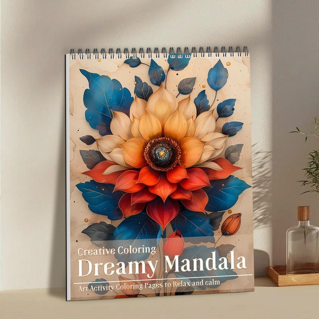 Blumen-Mandala Malerei mit bunten Blütenmustern aus Papier für Erwachsene, Mehrfarbig - Bild 1