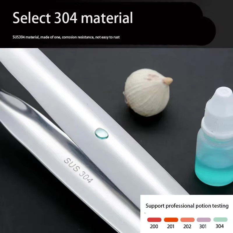 HOCOSHINE BBQ Grill Zange aus Edelstahl in Silber mit doppelseitiger Schaufel und Clip für Steak, Fisch und Gemüse - Bild 3