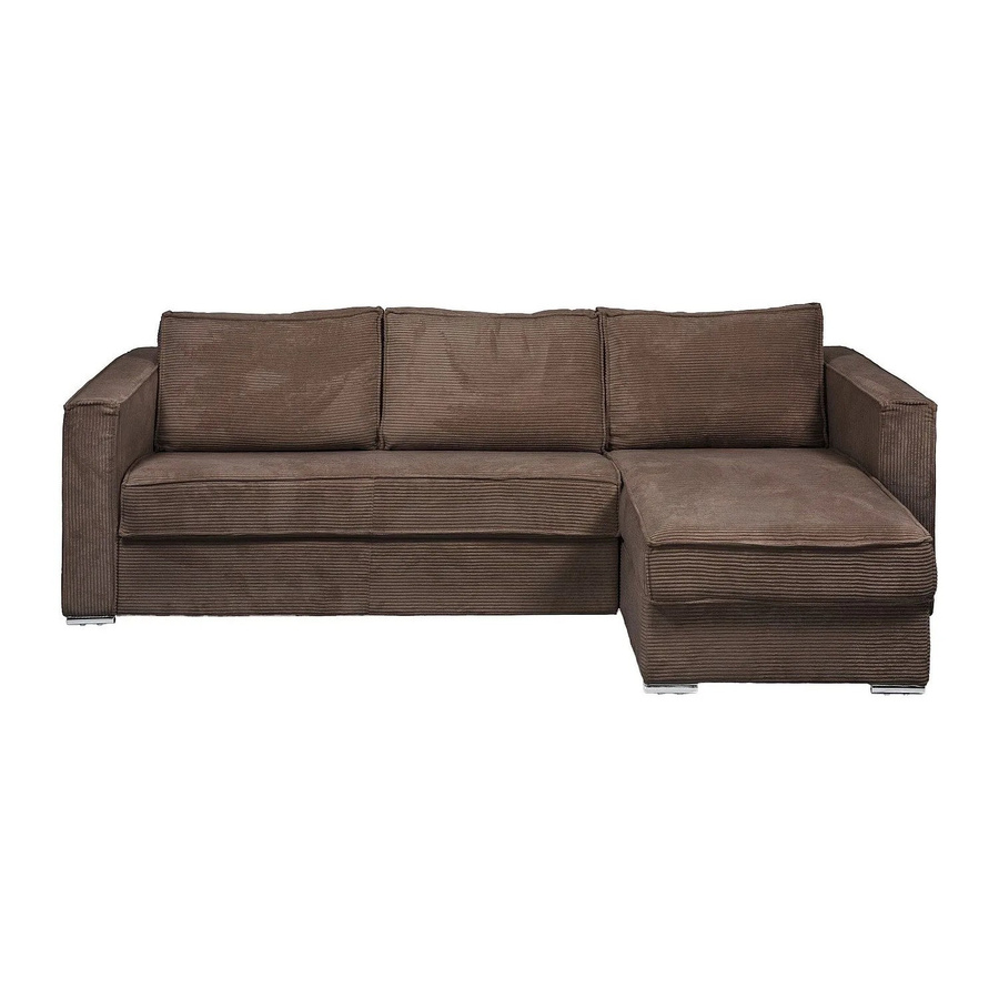 Vente-unique Schlafsofa Loreto in Braun, modernes L-Shape Ecksofa mit Cord-Bezug und Schaumstofffüllung, Breite: 298 cm - Bild 2
