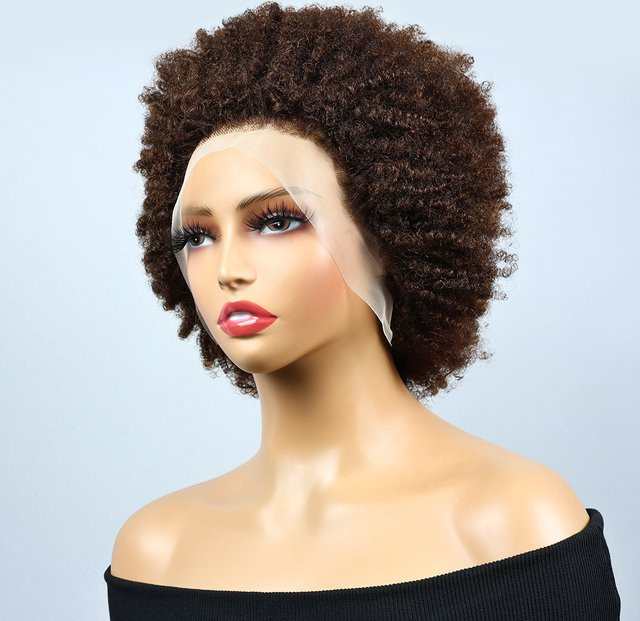 Miss Rola Afro Kinky Lace Front Perücke, brasilianisches Braun, Echthaar - Bild 1