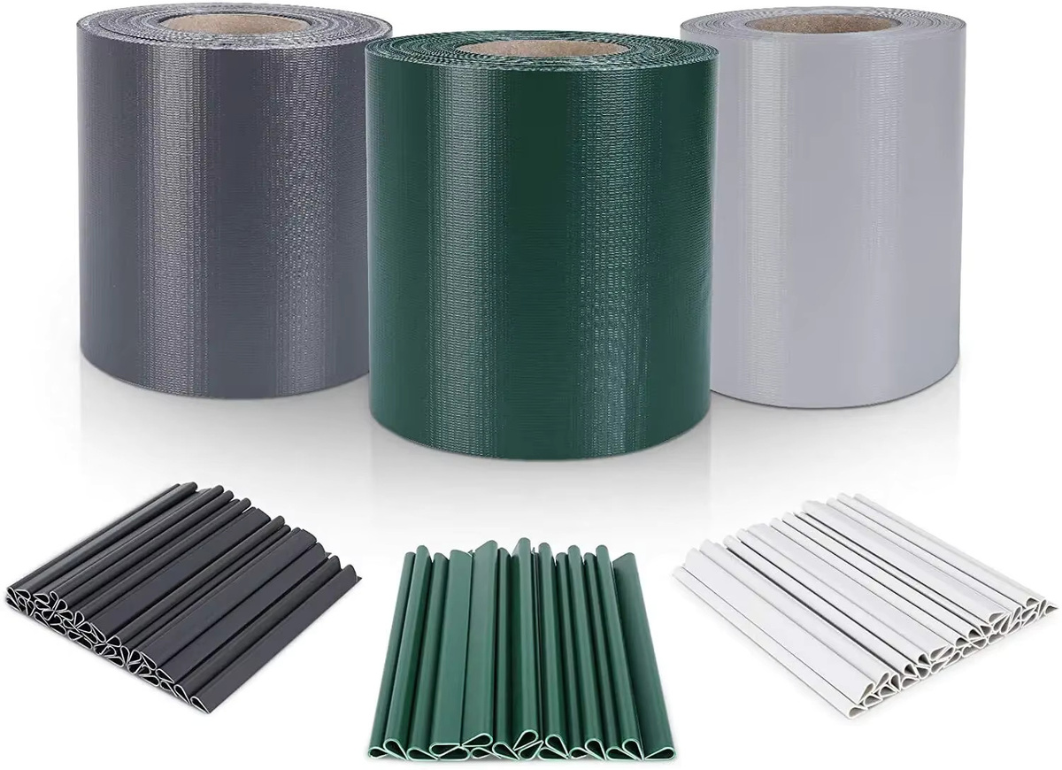Sichtschutzstreifen für Gartenzaun aus PVC in Grau, Rolle für Doppelstangenzaun, Breite: 19 cm, Länge: 50 m - Bild 5